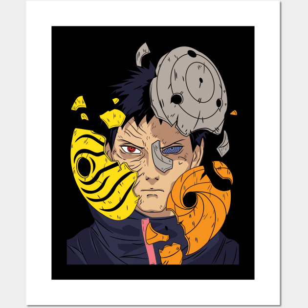 Obito Mask Anime Fanart Wall Art by Planet of Tees